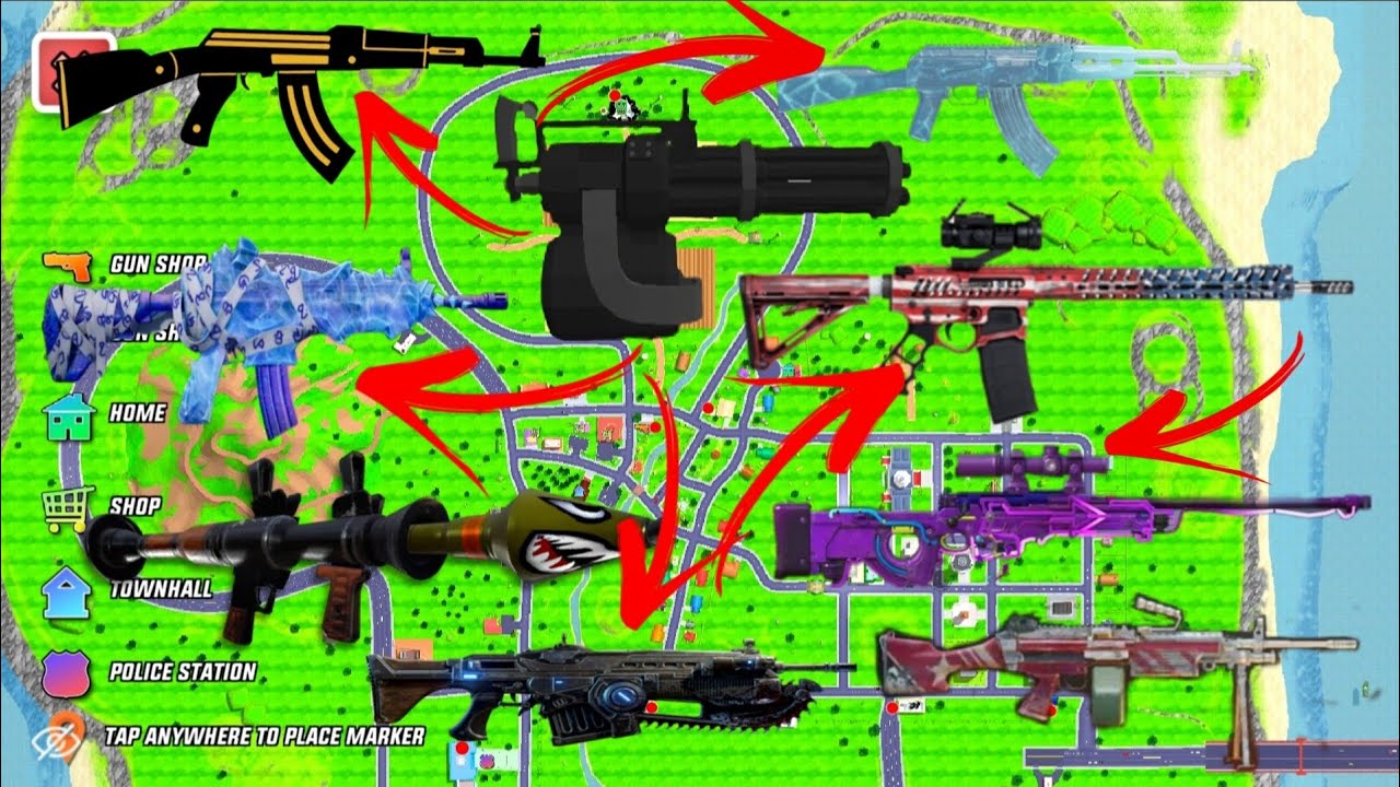 Dude Theft Wars All Secret Guns and Weapons locations and Place. 😱😎