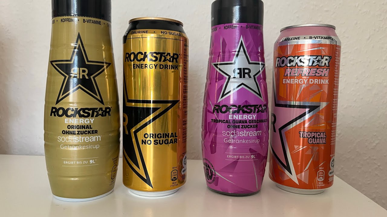 Rockstar original uden sukker og tropical guava vs sodastream&rsquo;s variant