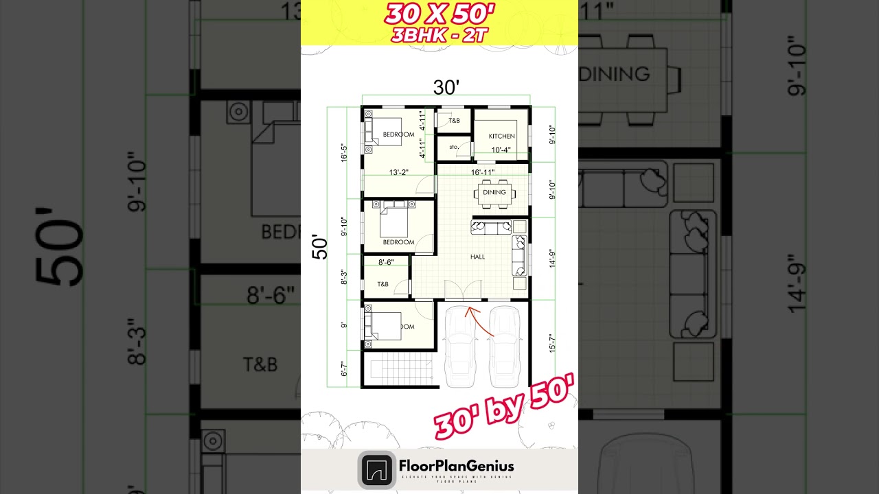 Small House Design plan - 3 Bedroom #houseplan #shorts