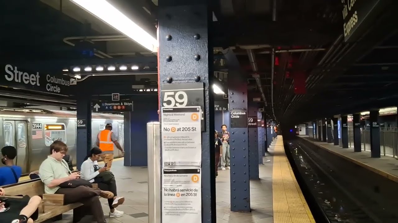 R179 #3144 (C) + R68 #2630/#2736 (D) leaving 59 Street - Columbus Circle 