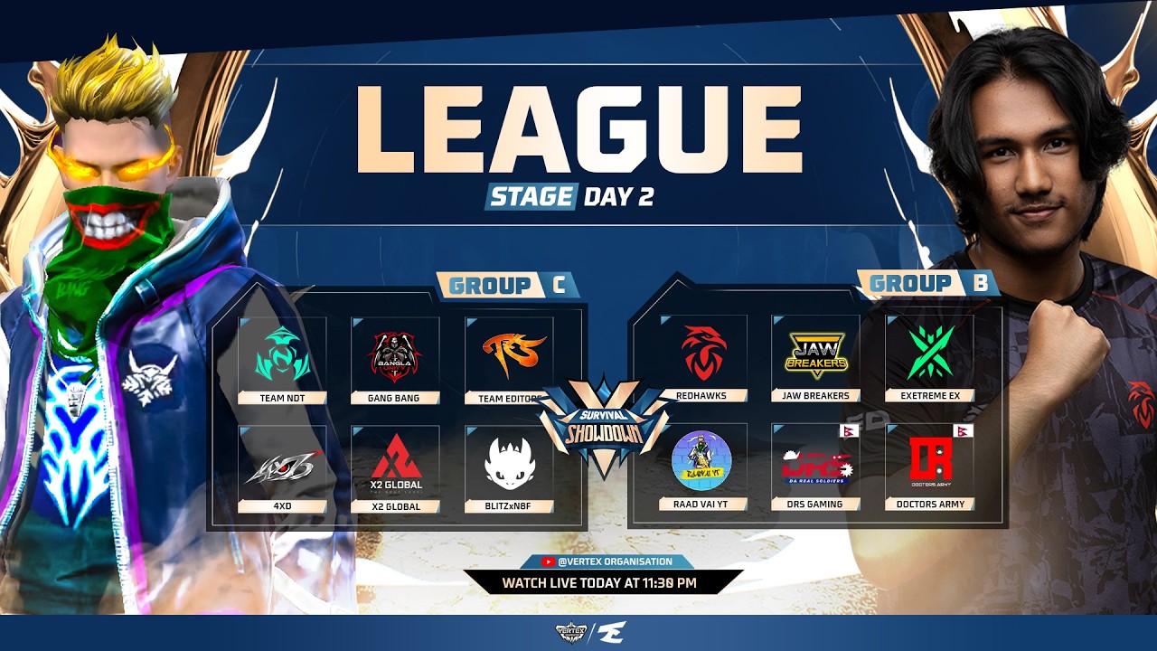 [🔴LIVE] LEAGUE D2 | Z FORCE SURVIVAL SHOWDOWN | VERTEX | AP PROD | FT.‪@raadvaiyt829@Blade_On_Top