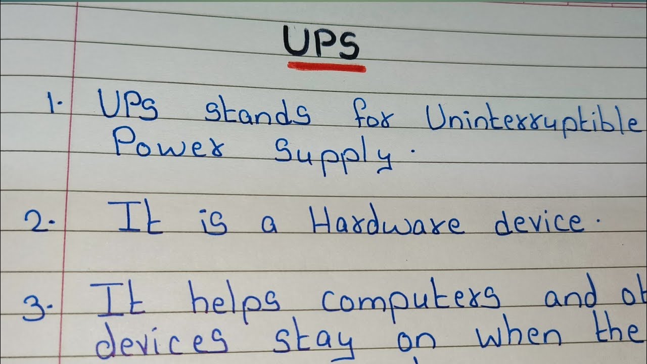10 Lines on UPS | Essay on UPS in english | What is UPS / UPS Essay in english