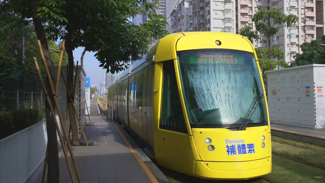 Taiwan, Kaohsiung, LRT ride from Commerce and Trade Park  to Kaisyuan Jhongh