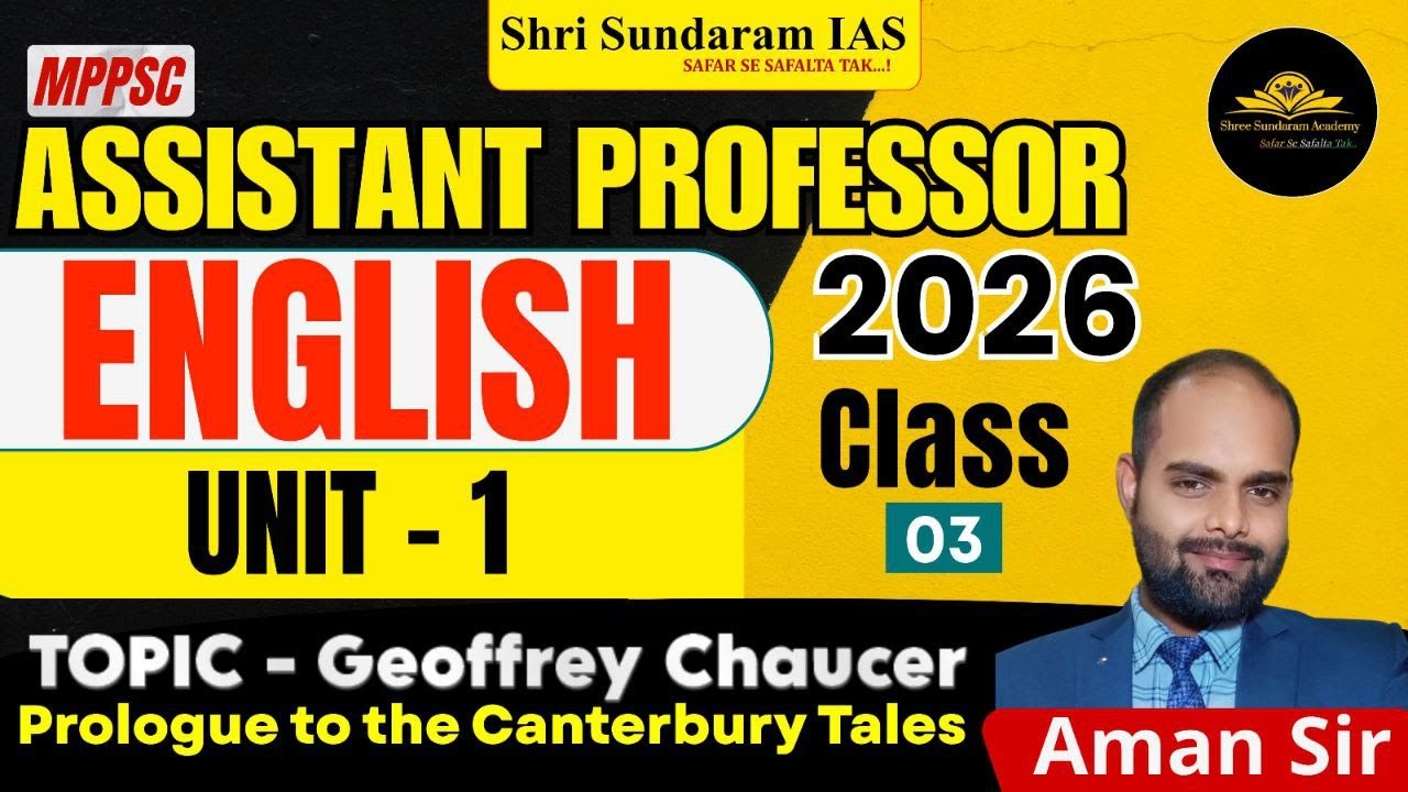 ENGLISH LITERATURE |NEW SYLLABUS  | CLASS 03 | ASSISTANT PROFESSOR 2026 |  geoffrey chaucer