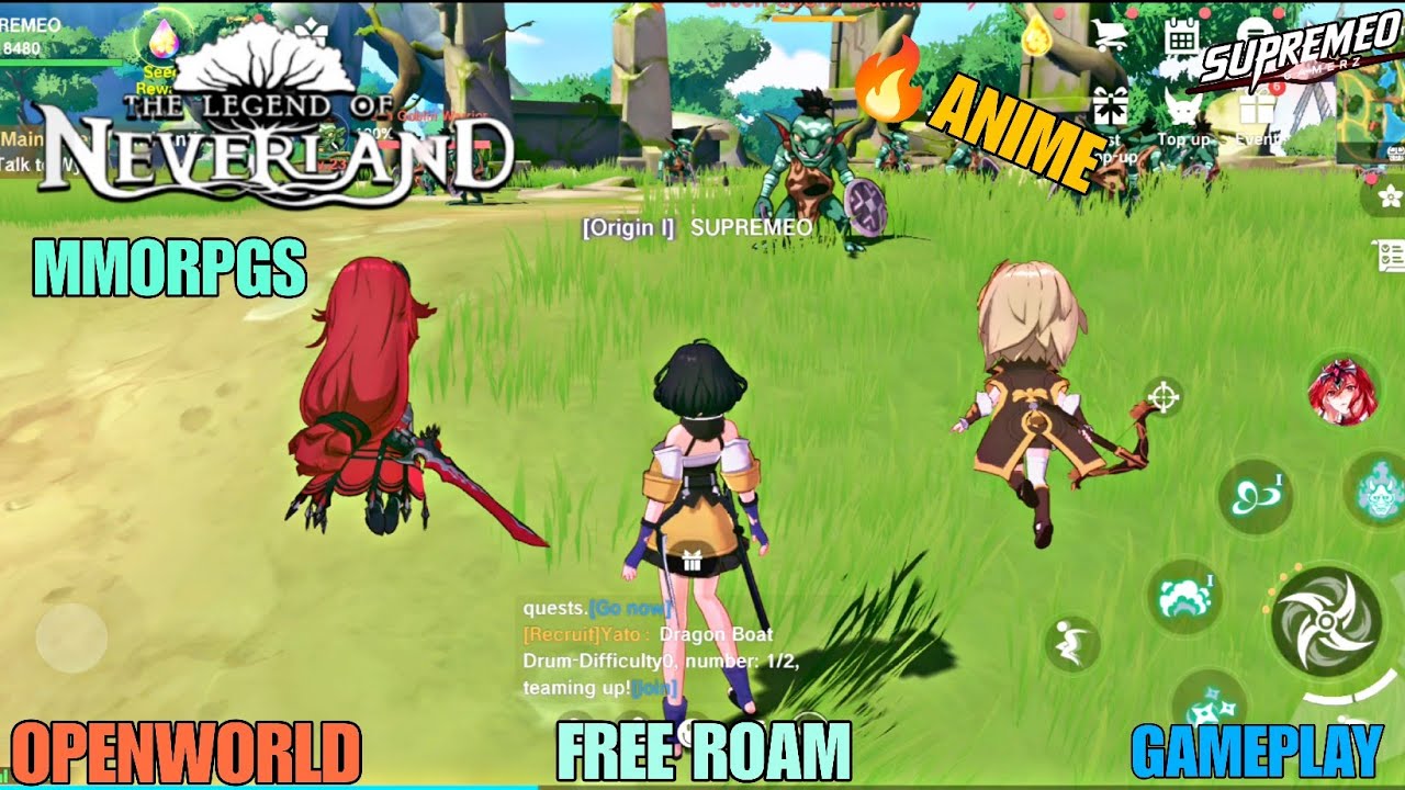 😱Legend of Neverland MMORPGs Mobile Openworld Anime Game Android iOS | Download | Free Roam Gameplay