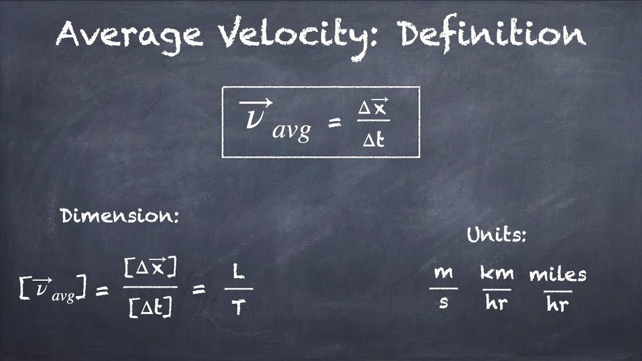 General Physics I Chapter 2: Motion in 1D - Average Velocity