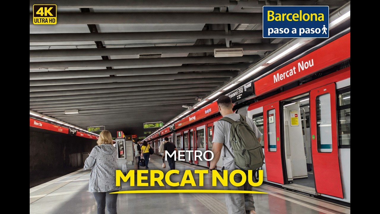 Metro Mercat Nou L 1 | Barcelona en metro | Paseos por Barcelona 4K | España