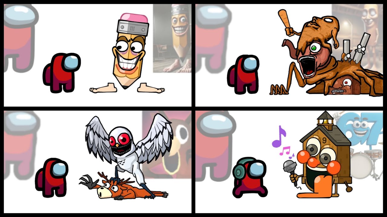 Mini Crewmate Kills Italian Brainrot Characters - Part 1-4 | Among Us