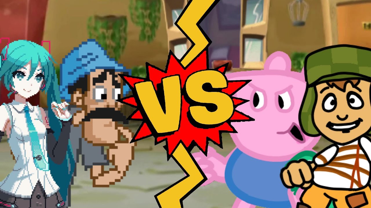 M.U.G.E.N Battles | Don Ramón/Hatsune Miku vs El Chavo/George Pig