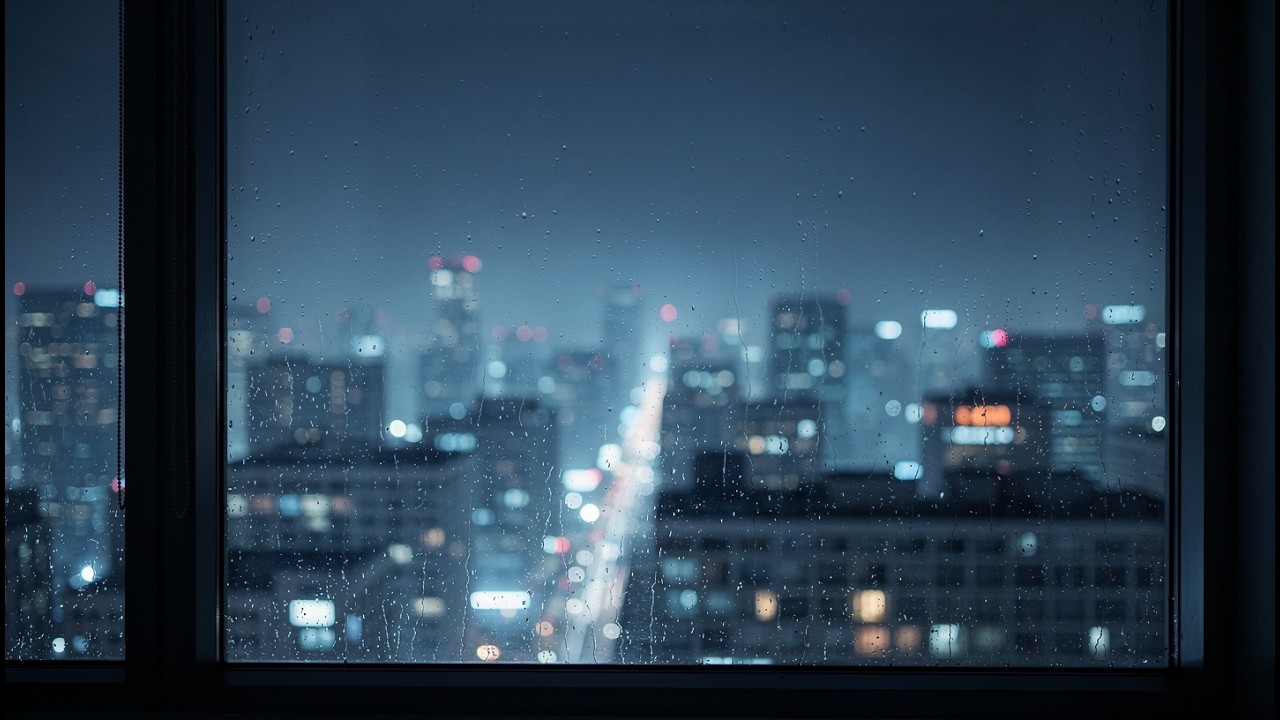 2:17AM Violin 🎻 Rainy Blue City Lo-Fi for Deep Reflection (3 Hours)