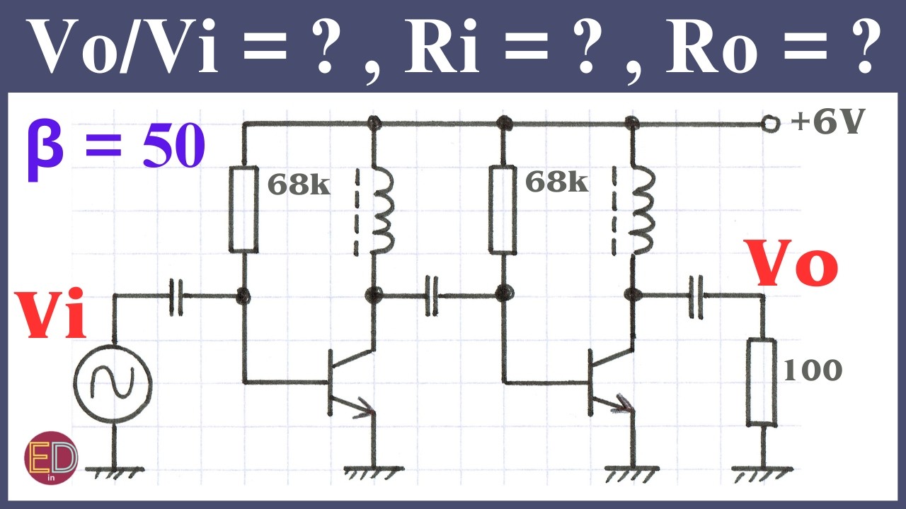 Multistage BJT Transistor Amplifier with Inductor in Collector, Fixed Bias Method Transistor Biasing