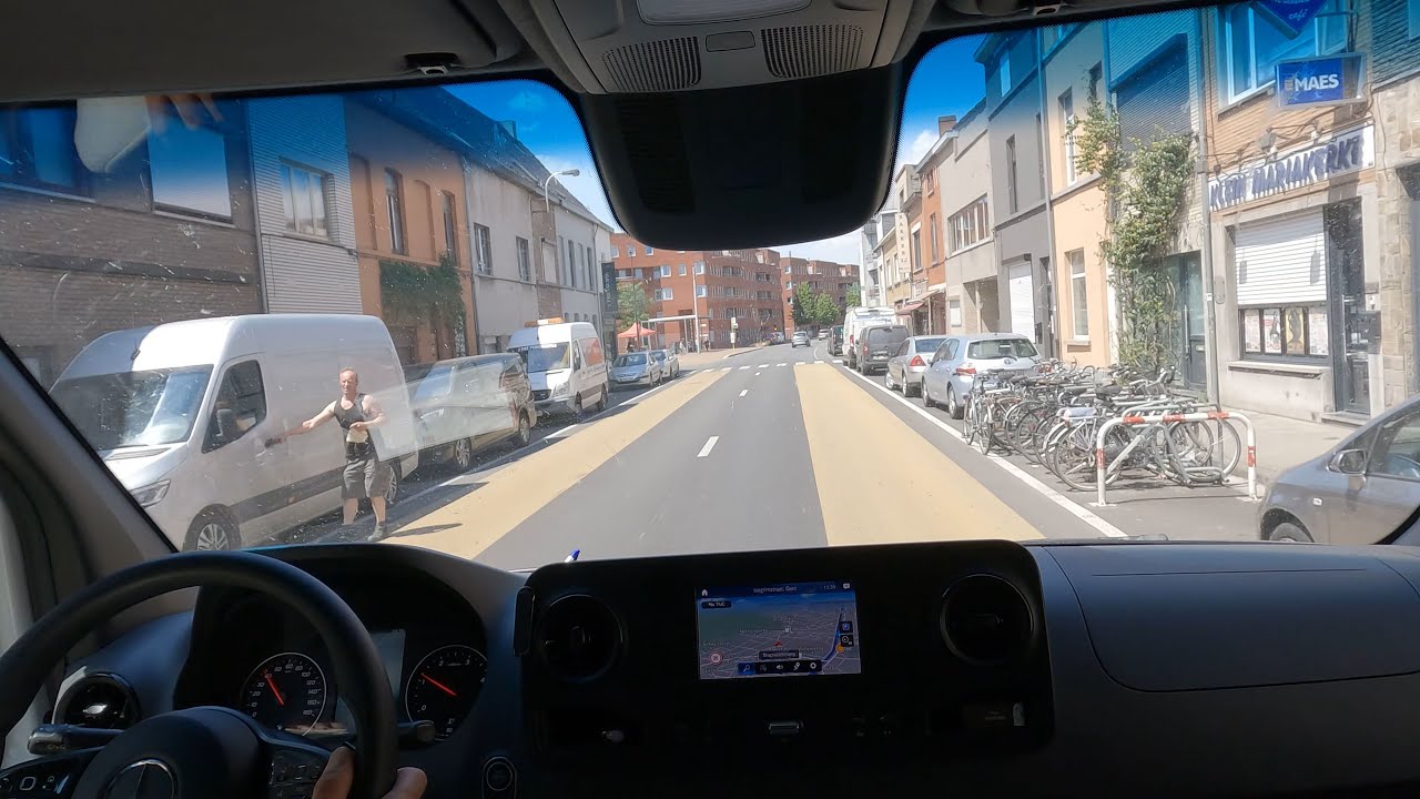 🇧🇪CV Driving Mercedes Sprinter area Gent in Belgium 4K 60FPS/Kabinden  görünüm Gent bölgesi, Belçika