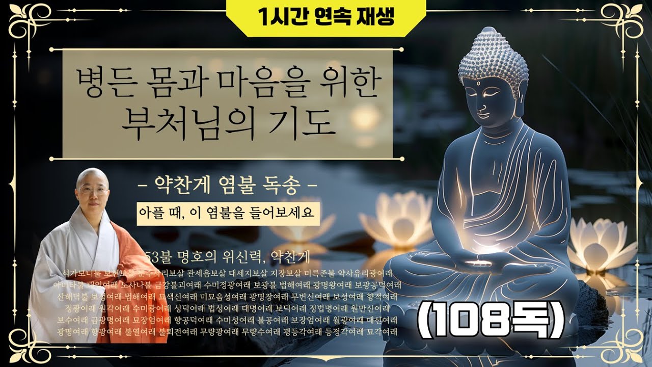 [1시간] 몸이 아플 때 5분만 들어보세요, 기적처럼 편안해집니다ㅣ덕현스님 염불기도ㅣ약찬게ㅣ불교명언ㅣ진관사TV