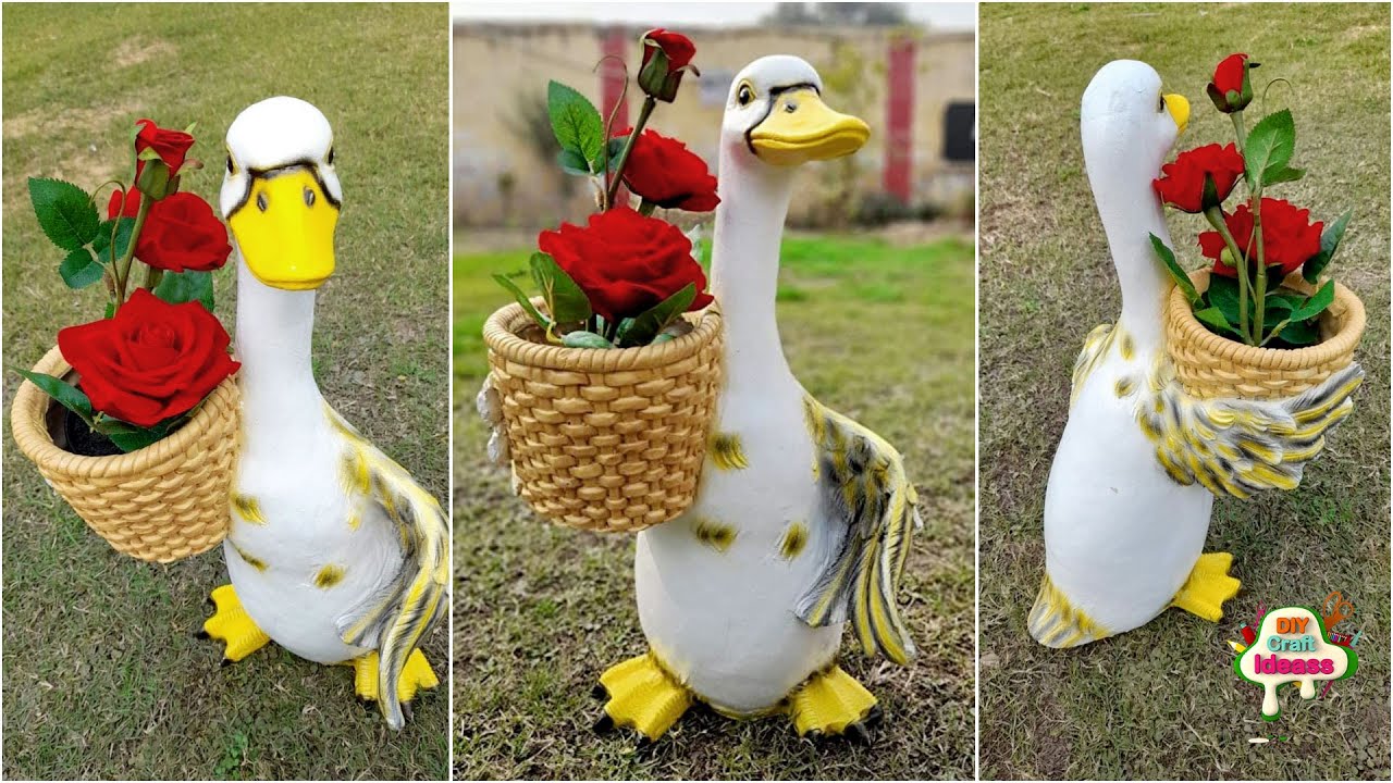 Best out of waste bottle | Cute DUCK with plastic bottle | Planter | Arush diy craft ideas