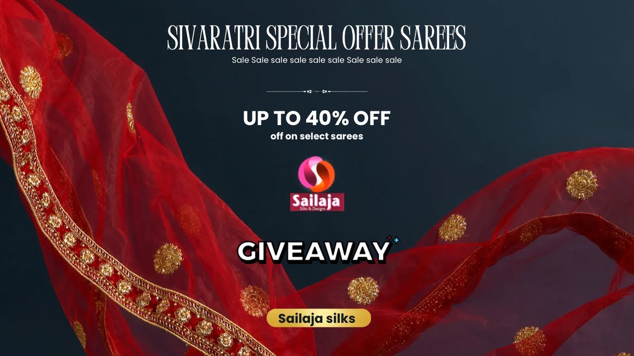 Sivaratri #discount #sale #live #sarees collection Dont miss @sailajasilks Ph-9849553901 #giveaway