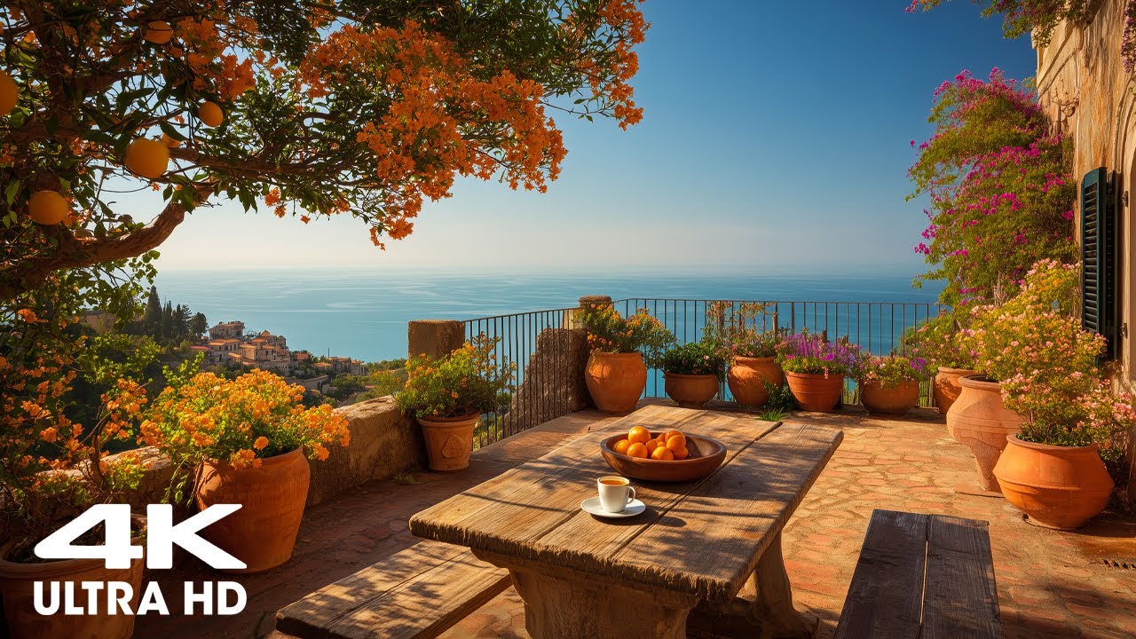 Sunshine Terrace Ambience 4K ☀️ | Warm Light, Gentle Breeze & Peaceful Atmosphere