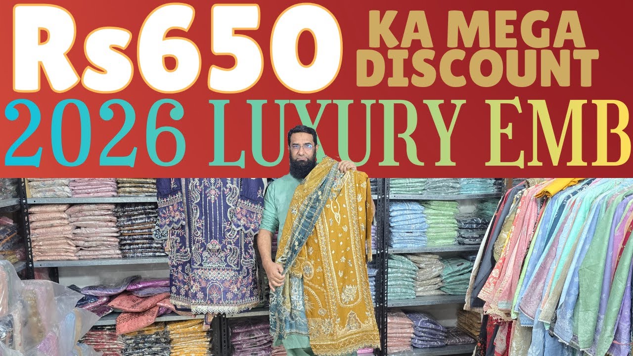 2026 LAWN LUXURY EMB ON SOLID by Bin Saeed (Rs 650 ka mega discount)