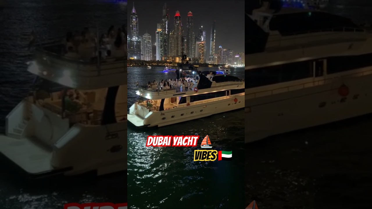 Dubai Night Vibes 🇦🇪 #yacht #dubai #views #night #vibes #mirzaking #view #boatlife #dubaivibexplor