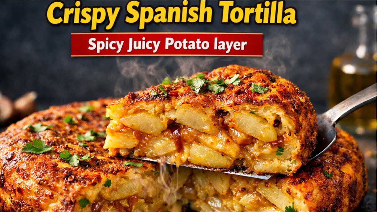 How to Make Spanish Tortilla | 10-Min Spicy Potato Omelet! 🥔🥚