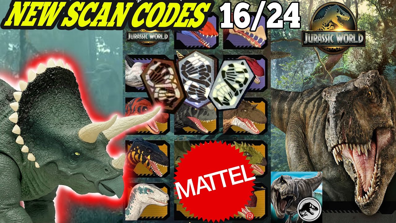 Jurassic World SURVIVAL 2026 MATTEL Scan Codes All Dinosaurs UPDATE 16/24 Reimagined Triceratops