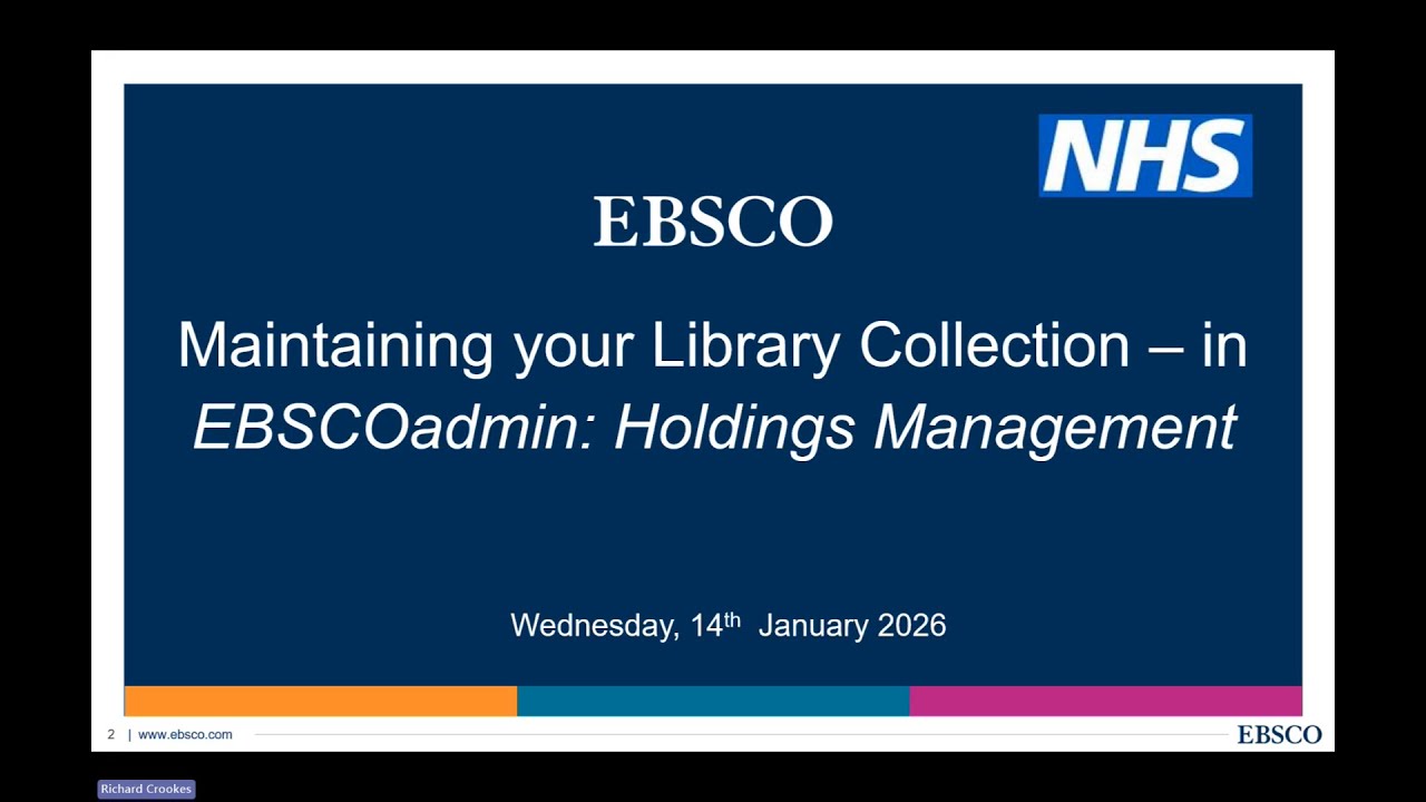 Maintaining your Library Collection - in EBSCOadmin: Holdings Management
