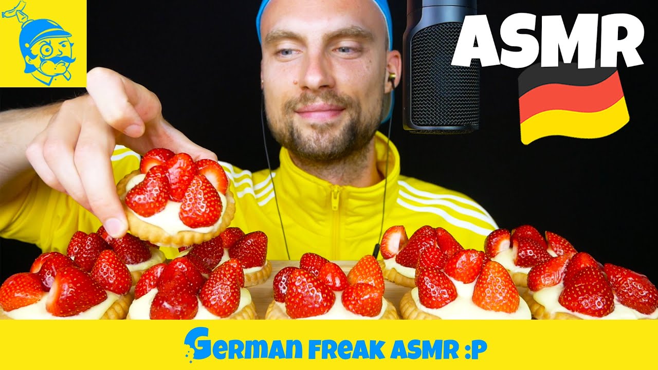 ASMR Eating German Cupcakes 🍓🇩🇪