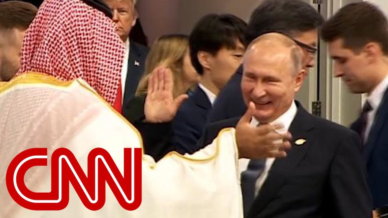 Vladimir Putin high-fives Saudi Crown Prince Mohammad Bin Salman Al Saud at G20