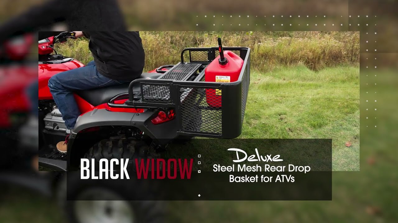 Black Widow Deluxe Steel Mesh ATV Rear Drop Basket Rack