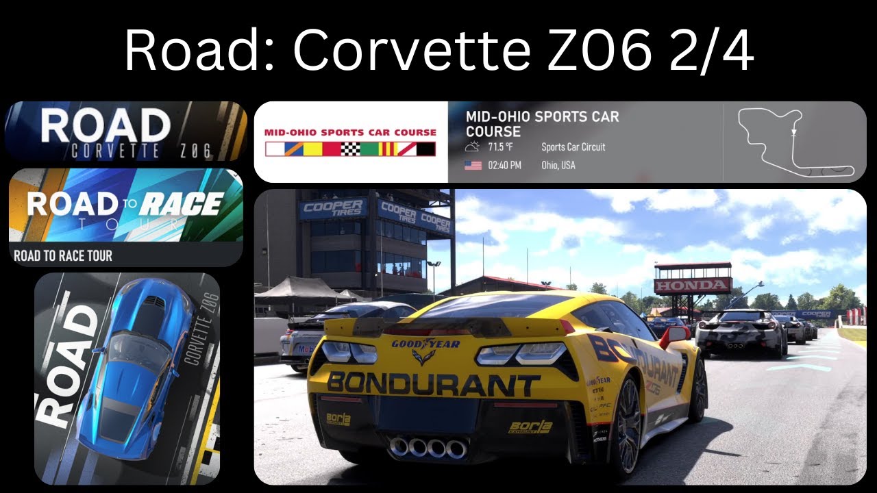 Mid Ohio Sports Car Course | Road: Corvette Z06 (2/4) | Moza R3 Gameplay