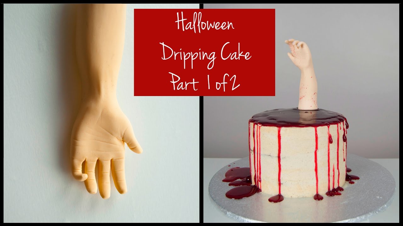 Creepy Bloody Dripping Cake Part 1 of 2 | Advanced fondant hand modeling | Halloween Cake