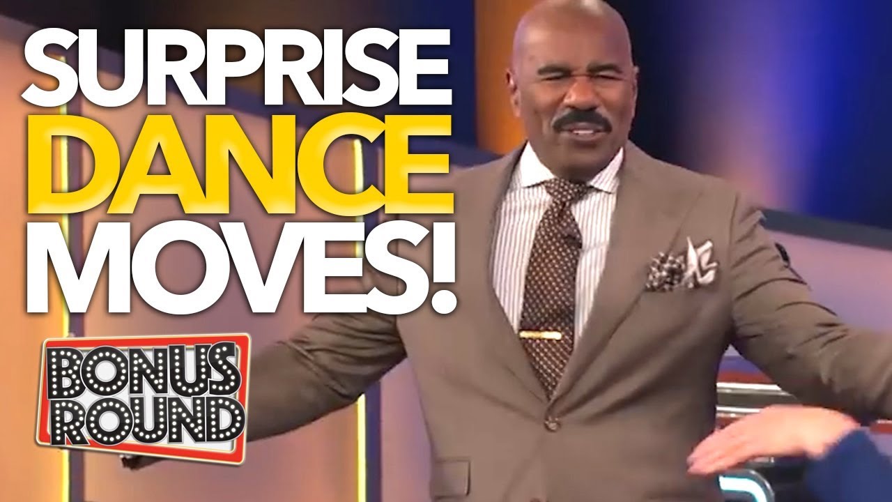 SURPRISE FAMILY FEUD Contestants That Can DANCE ... Steve Harvey EVEN JOINS IN! Bonus Round