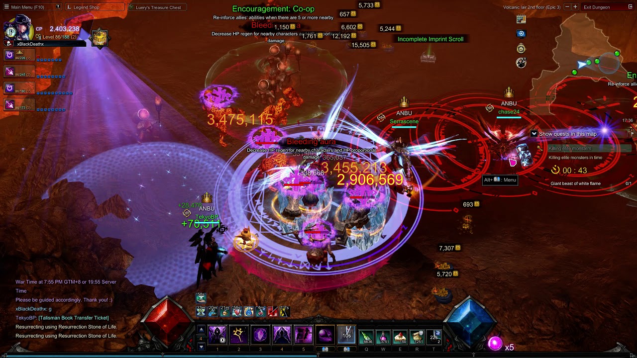 Mu Legend Volcanic lair with complete with secret quest