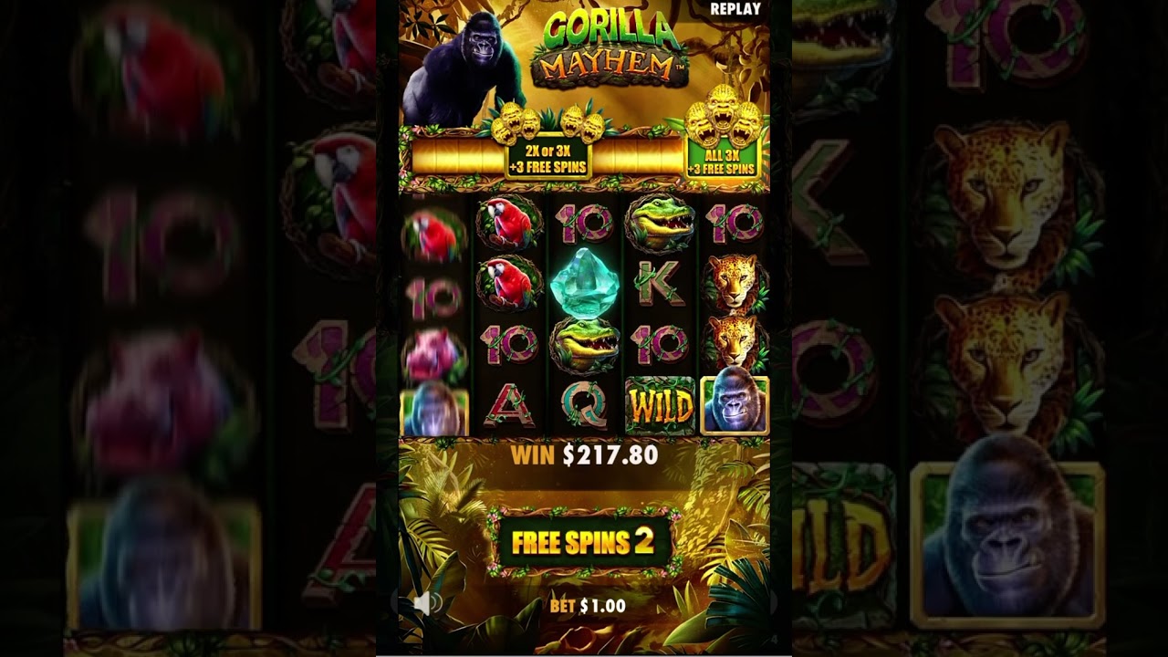 So many re-triggers on Gorilla Mayhem!! Massive win!! (Rollbit) 