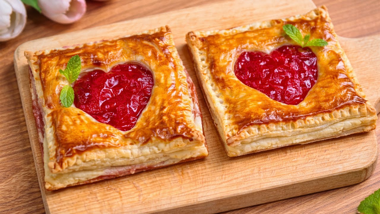 I Made This Valentine Heart Puff Pastry at Home | Puff Pastry Recipe in 5 min