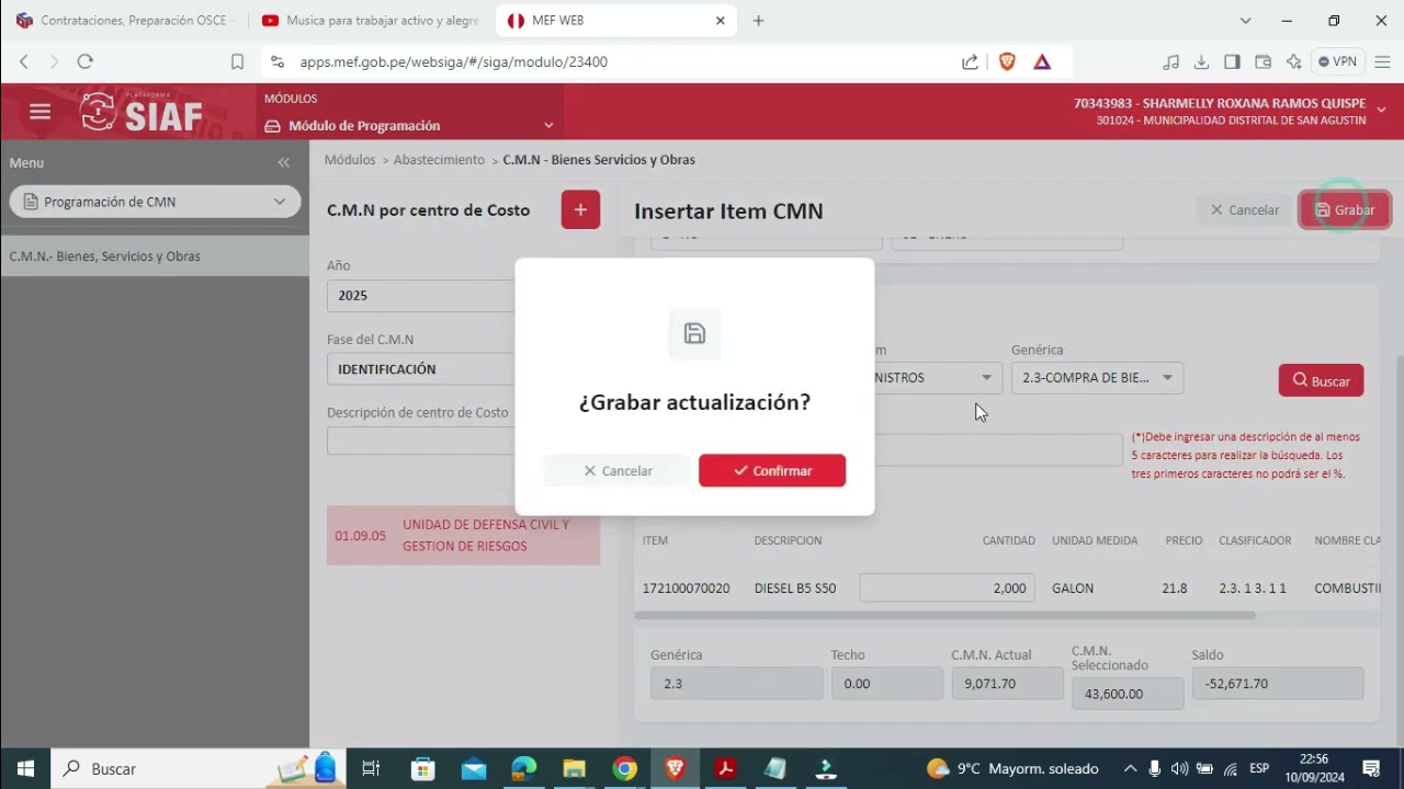 Registro del Cuadro Multianual de Necesidades 2025   2027 en el Módulo web PMBSO   MEF LANDING