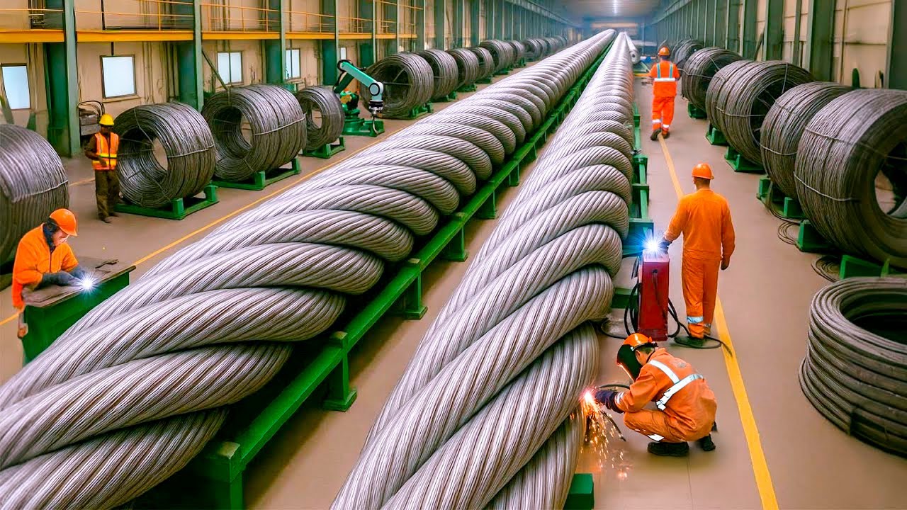 CÓMO se FABRICAN los GIGANTESCOS CABLES DE ACERO en PRODUCCIÓN MASIVA