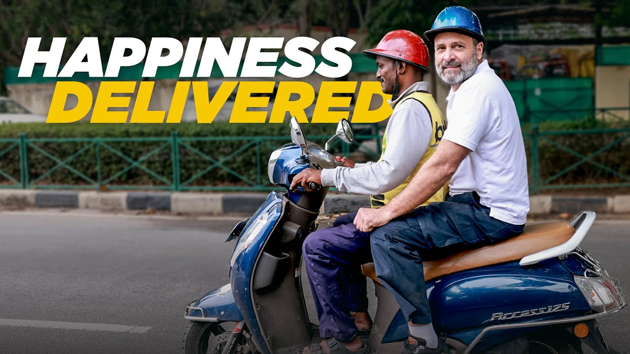 Happiness Delivered - a chat and a ride with the hardworking Gig Workers of Bengaluru | Rahul Gandhi