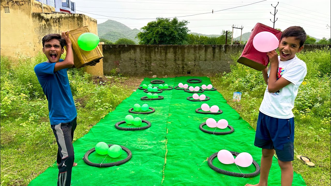 Jumping and bursting balloons, scoring goals and many more different tasks! Who will win in the end?