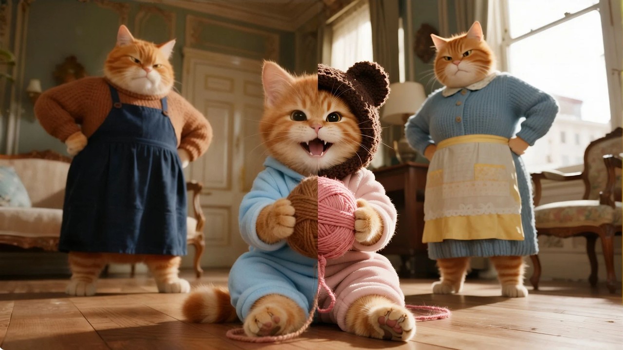 Mama cat also had mischievous childhoods just like ginger kitten!📸Compilation