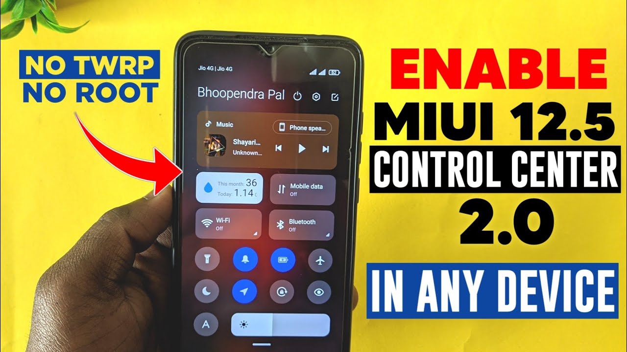 CONTROL CENTER 2.0 - Enable Data Usage, Customise Control Centre MIUI 12, 12.5