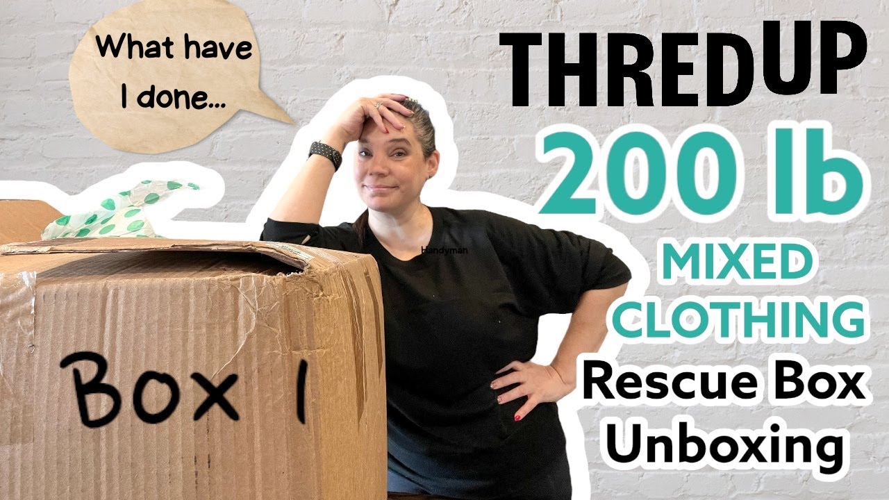 THREDUP RESCUE BOX UNBOXING! 200 lb Bulk Mixed Clothing - Box 1 of 4! Keep OR take to consignment??