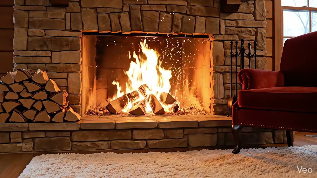1 Hour Cozy Fireplace 🪵 Relaxing Fire Crackling Sounds for Sleep & Study