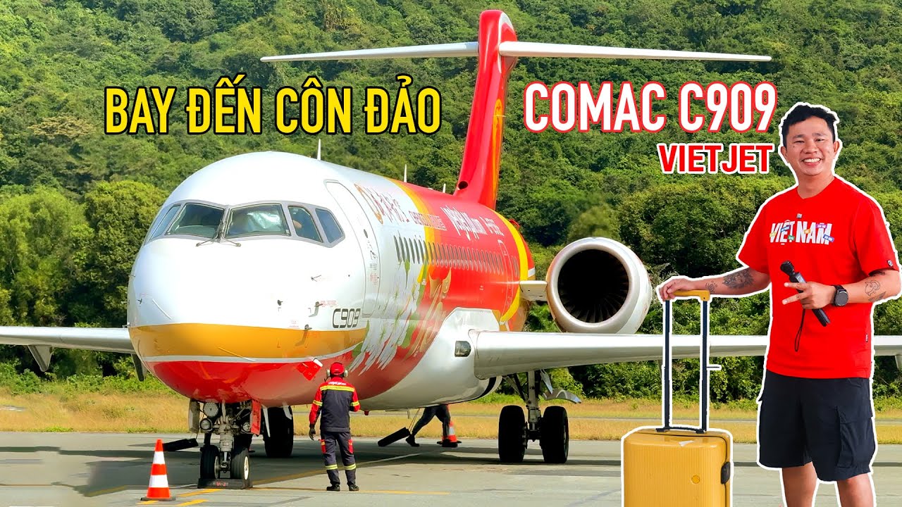 DU LỊCH CÔN ĐẢO - Lần đầu bay trên chiếc COMAC C909 sẽ như thế nào? | #GauHamDi 65