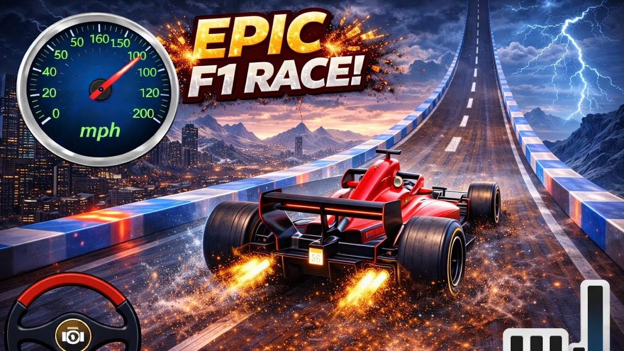 F1 Car Impossible Stunt 😱🔥 | High Speed Ramp Jump & Crazy Action