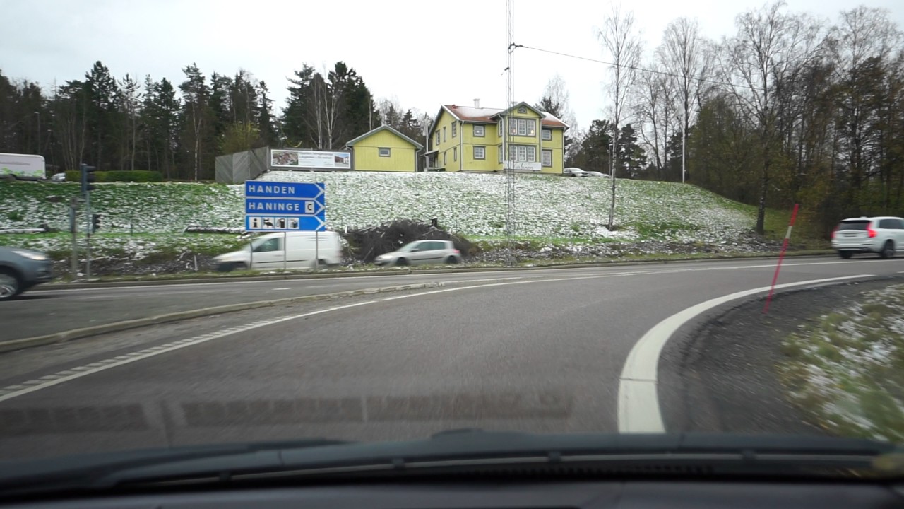 Sweden, driving from Farsta Strand to Haninge Centrum