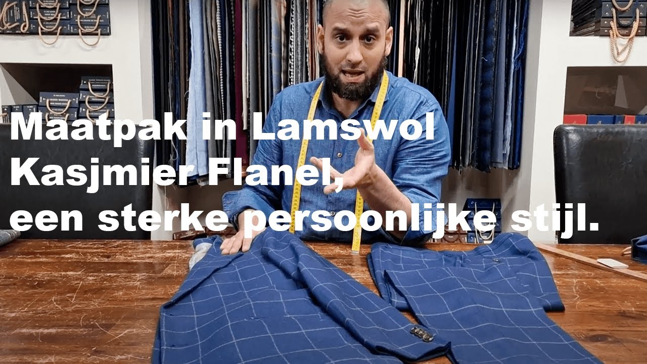 Maatpak in Lamswol Kasjmier Flanel, een sterke persoonlijke stijl.
