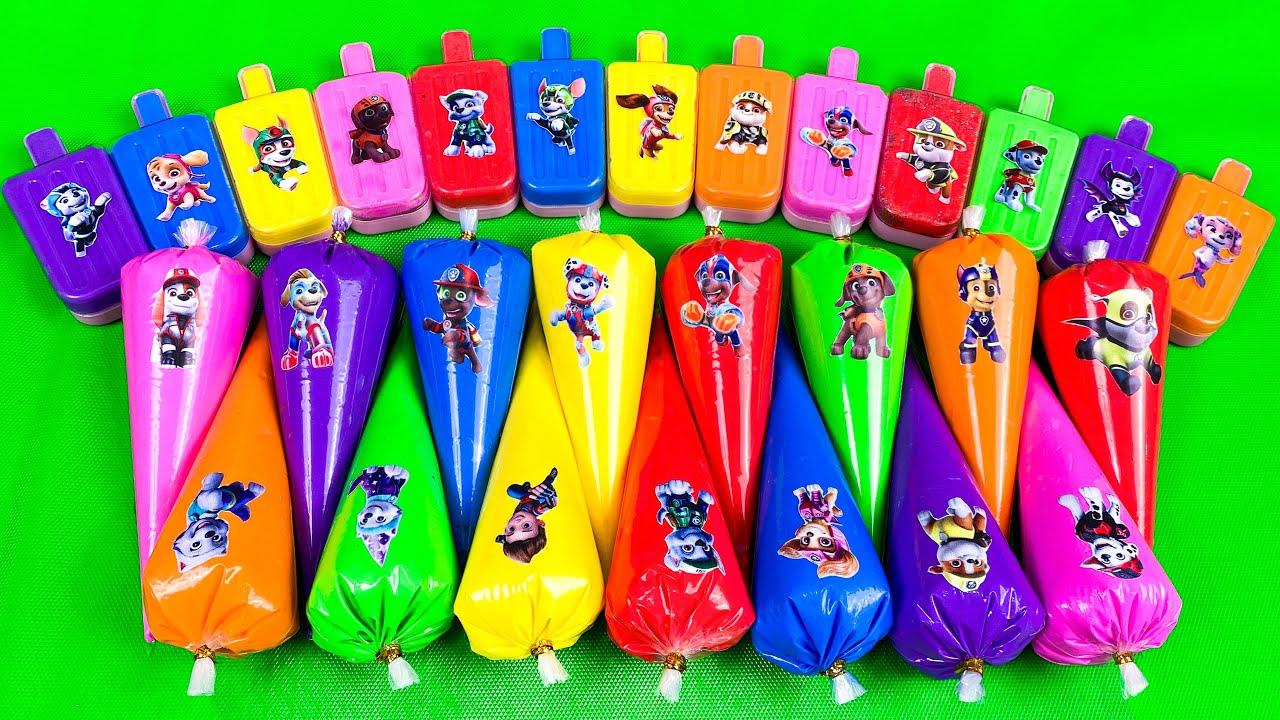 Magical Slime Bags: Looking Paw Patrol Clay: Ryder, Chase, Marshall,...Satisfying ASMR Video