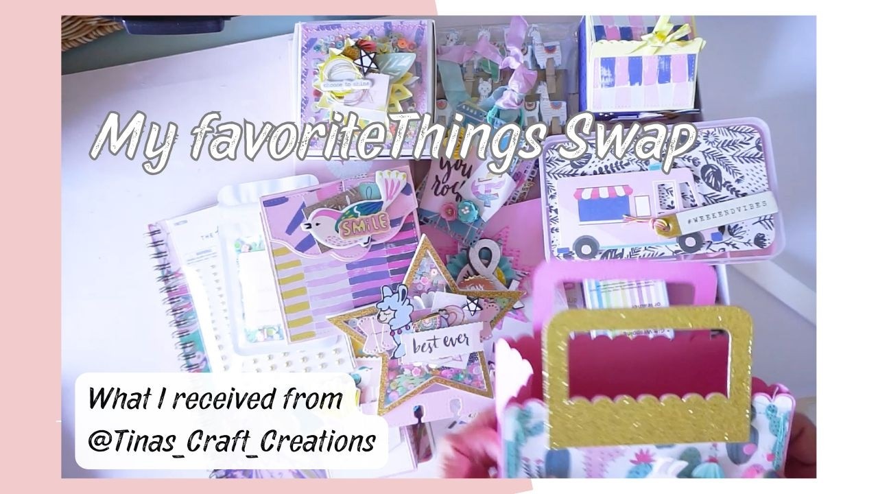 What I received in the My Favorite Things swap by LeaveitToLisaCrafts from Tinas craft creations