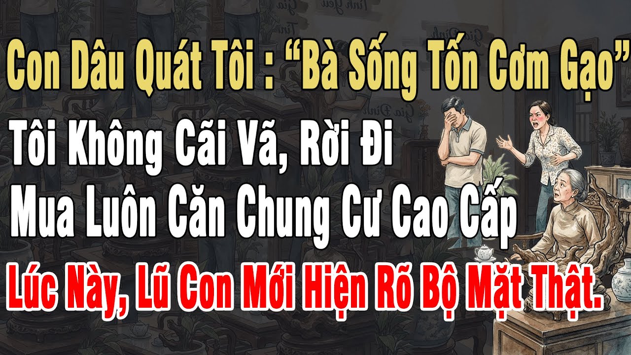 Con Dâu Quát: “Bà Sống Tốn Cơm”. Tôi Không Cãi Vã, Rời Đi Mua Nhà Cao Cấp Ở. Lũ Con Hiện Rõ Bộ Mặt