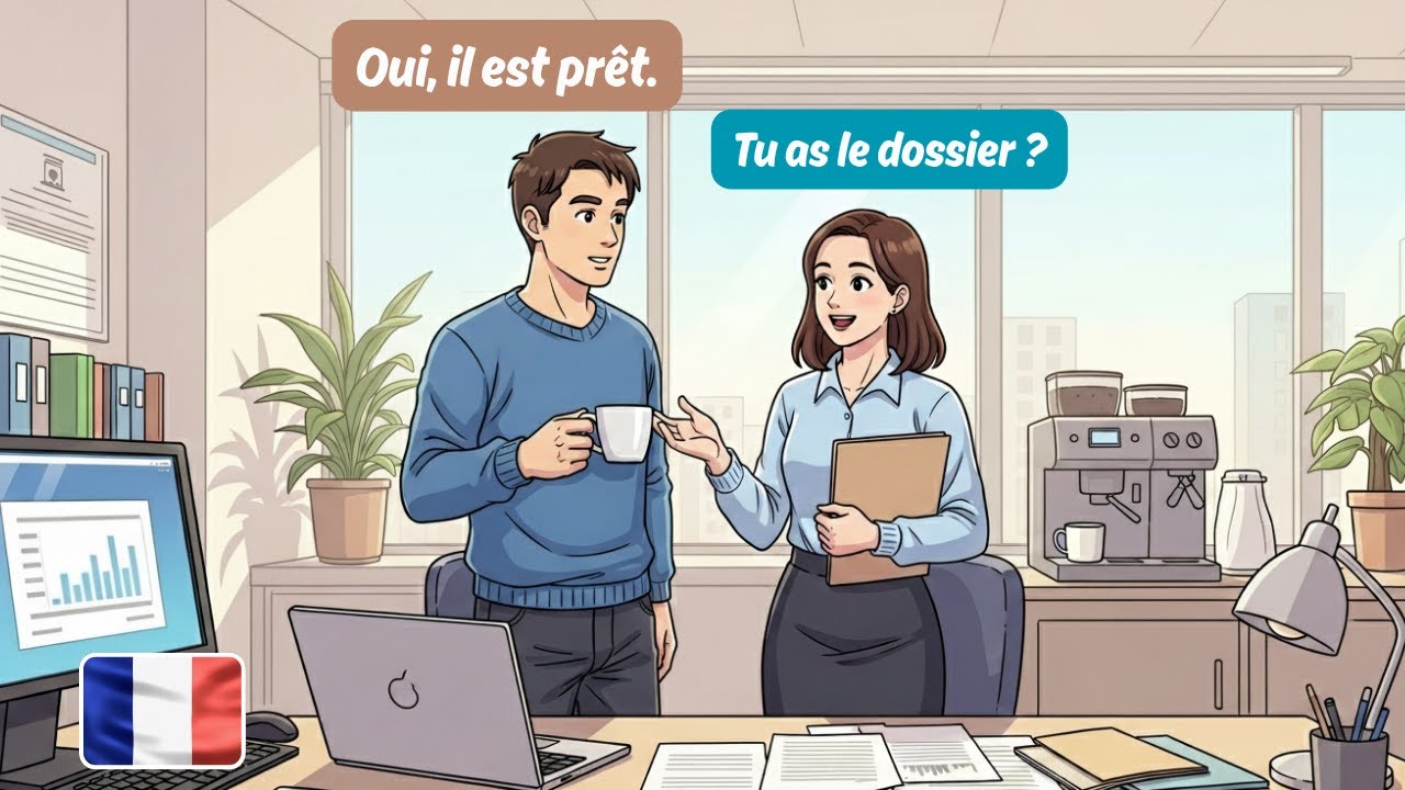French Conversation for Beginners | At Work (Au Travail) with English Subtitles